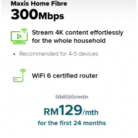 Maxis Home Fibre Broadband 300Mbps