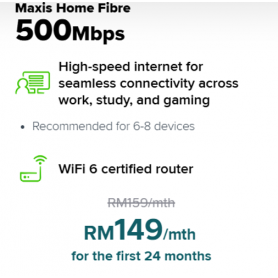 Maxis Home Fibre Broadband 500Mbps